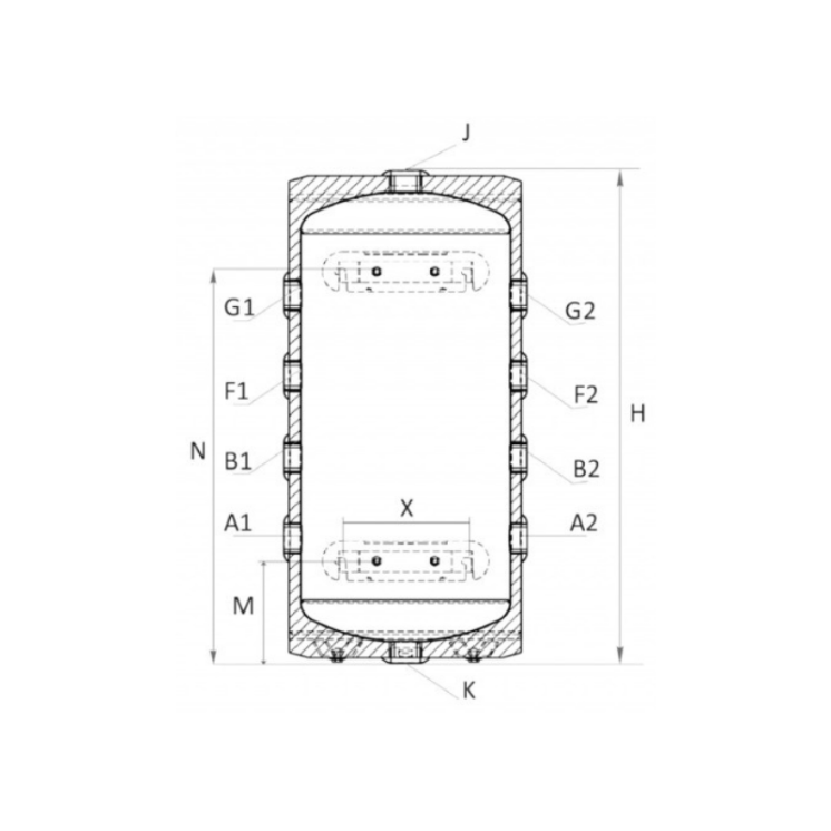 Ballon tampon 50L mural – Stockage thermique pour chauffage central