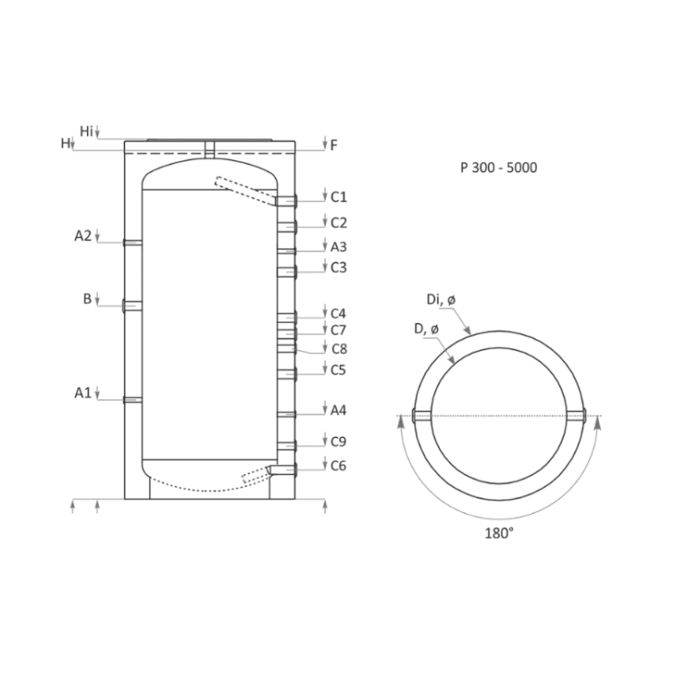 Ballon tampon 1000L chauffage, PAC, plancher