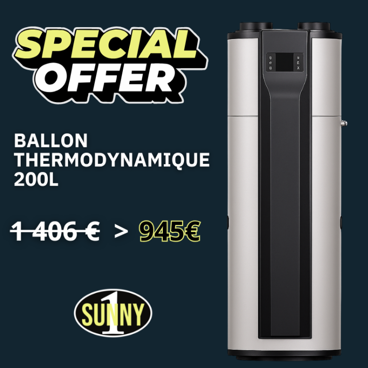 Chauffe-eau thermodynamique 200L – Compact et connecté