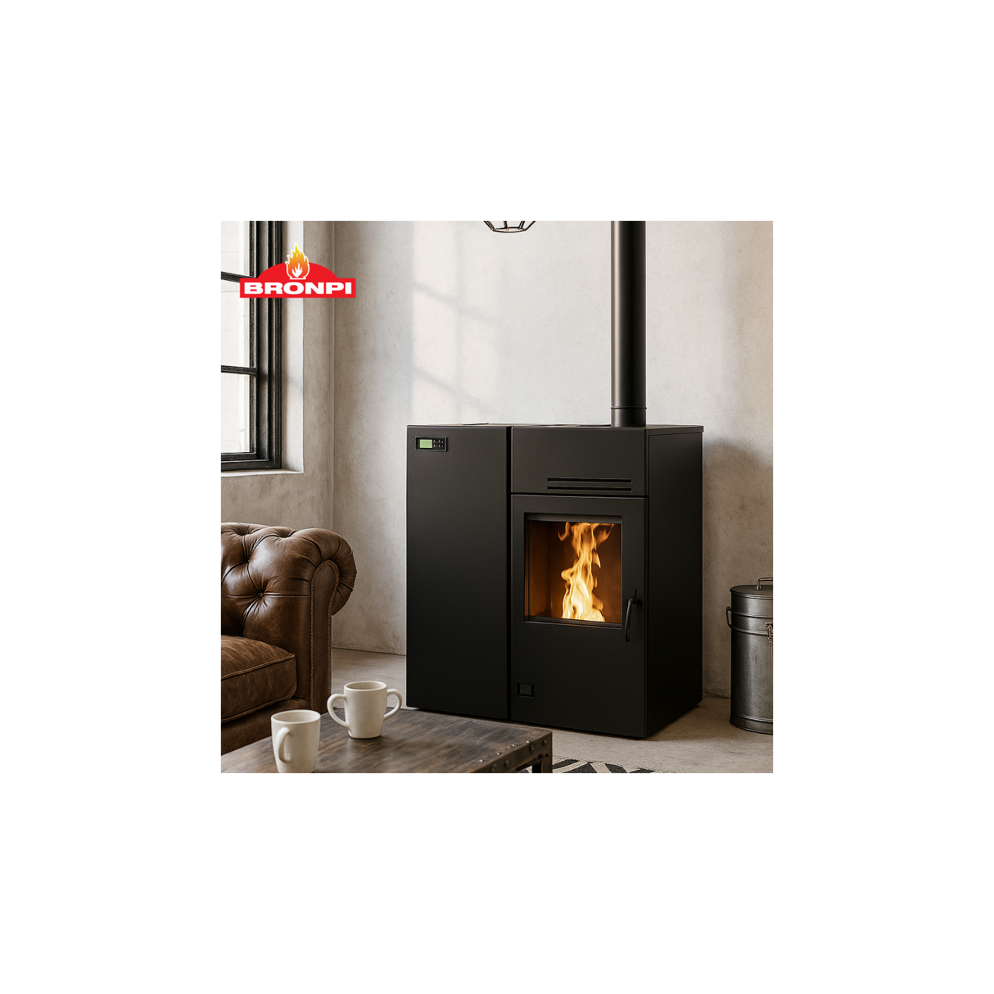 Poêle mixte bois et granulés hybride - BRONPI