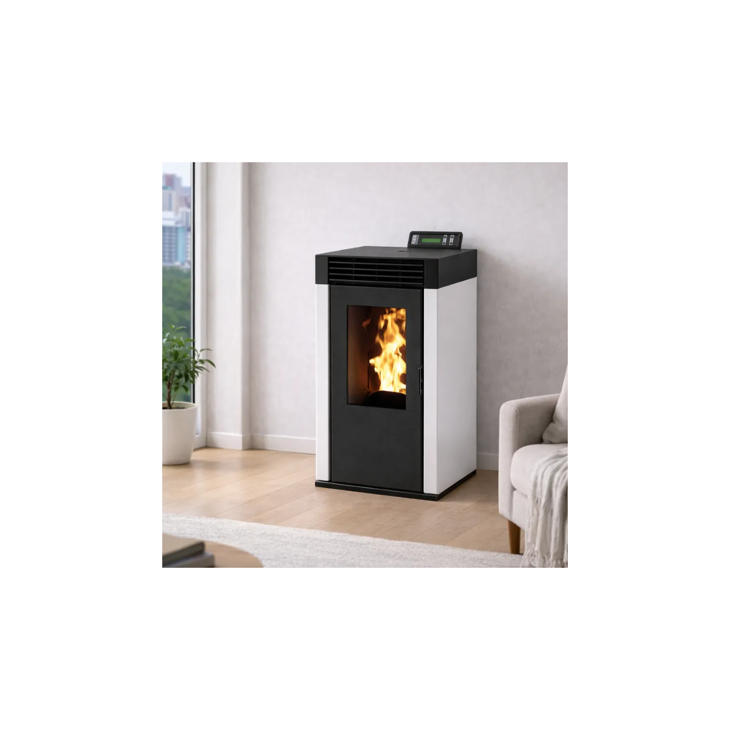 Poêle à pellet étanche 8 kW MARINA | Rendement 93,8% EMAFLAM