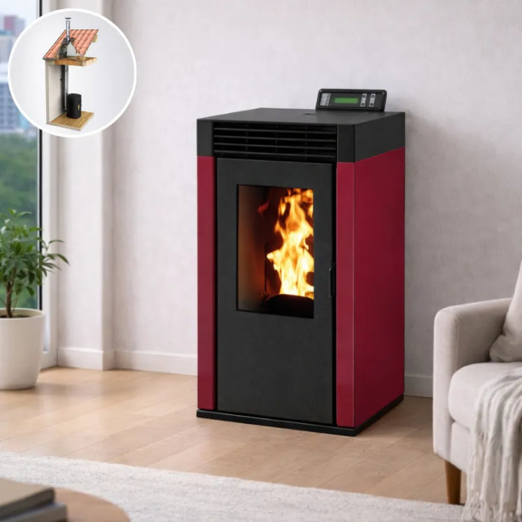 Pack poêle à pellet étanche 8 kW MARINA + kit conduit Ø80/125 |