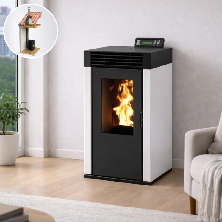 Pack poêle à pellet étanche 8 kW MARINA + kit conduit Ø80/125 |