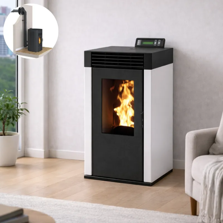 Pack poêle à pellet étanche 8 kW MARINA + kit ventouse façade