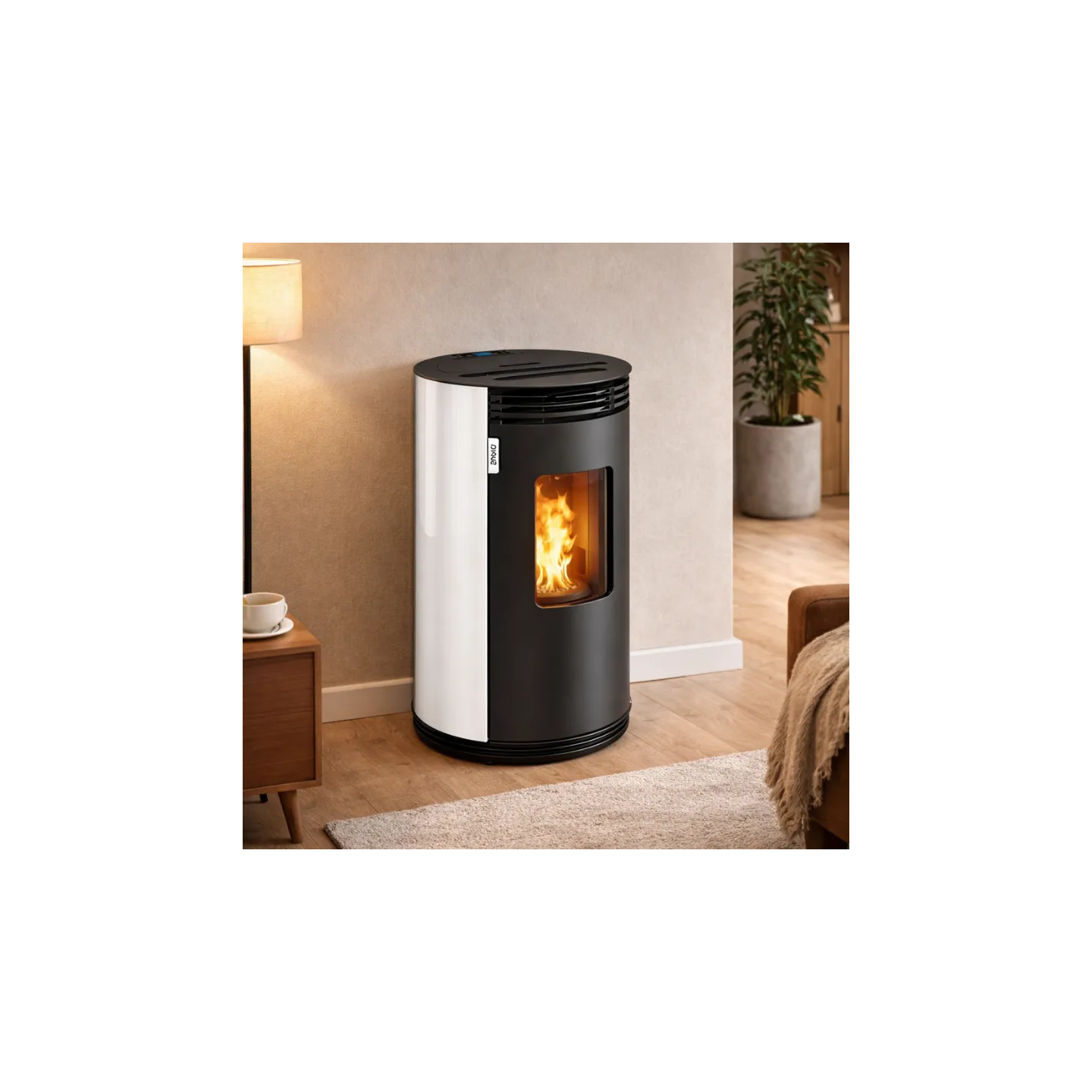 Image d'ambiance poêle à granulés Odaya 8kw blanc