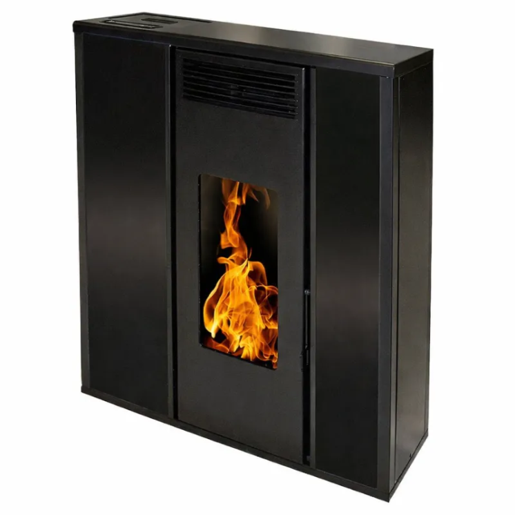 Poêle à pellet TESSA 10 noir vue produit isolé – chauffage performant