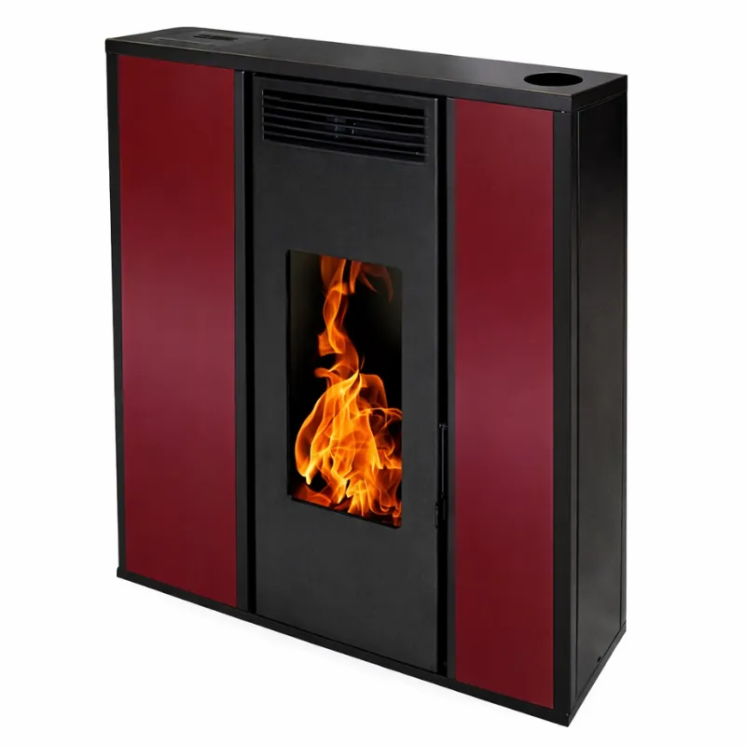 Poêle à pellet TESSA 10 bordeaux vue produit isolé