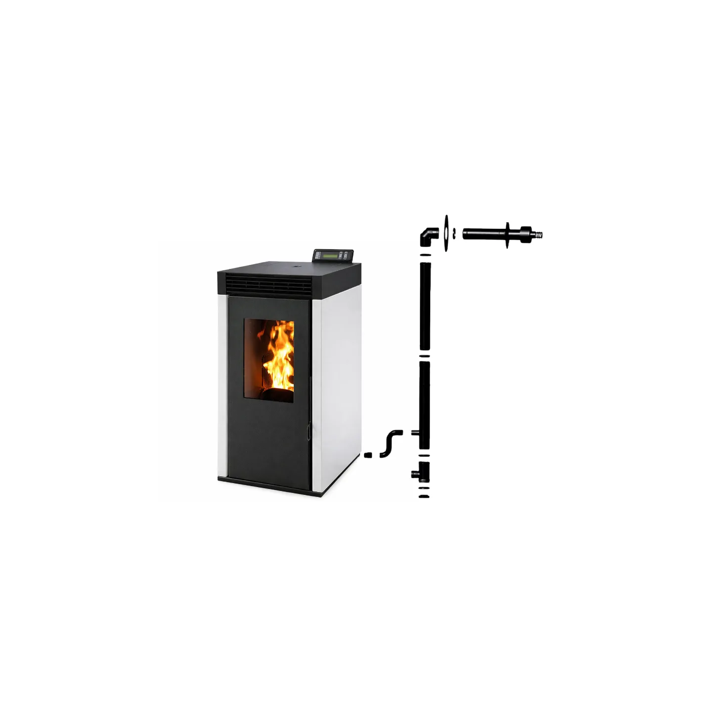 Pack poêle à pellet étanche 8 kW MARINA + kit ventouse façade