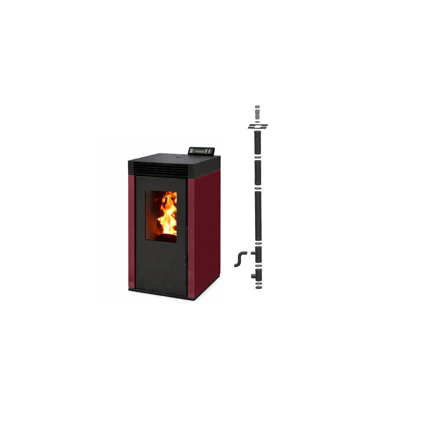 Pack poêle à pellet étanche 8 kW MARINA + kit conduit Ø80/125 |