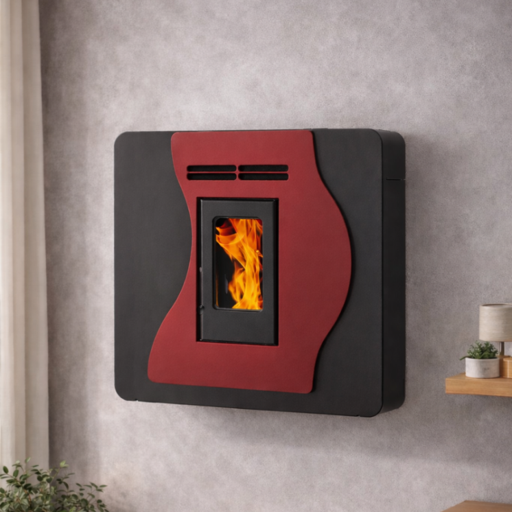 Poêle à granulés mural CORINA 6 Étanche | Compact, design et 6 kW