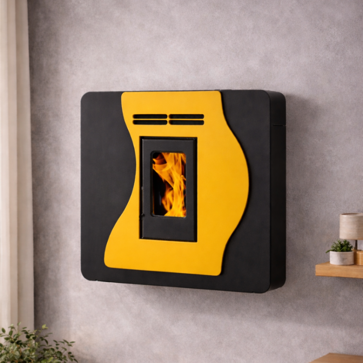 Poêle à granulés mural CORINA 6 Étanche | Compact, design et 6 kW