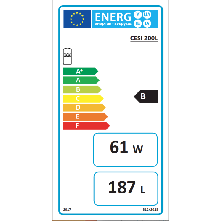 classe énergétique Chauffe-Eau Solaire Individuel 200 litres Sunny