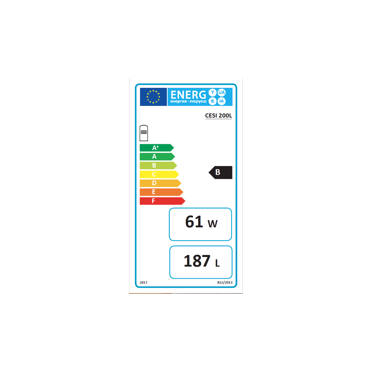 classe énergétique Chauffe-Eau Solaire Individuel 200 litres Sunny