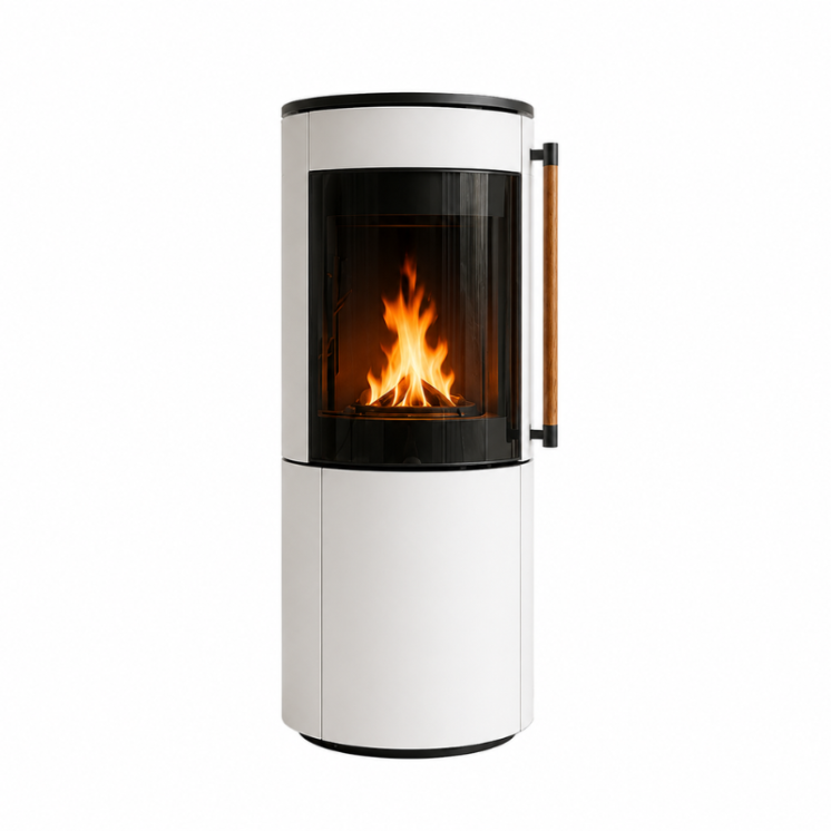 Poêle à bois Aubis Noir & Blanc - 7,6 kW | Sunny Habitat