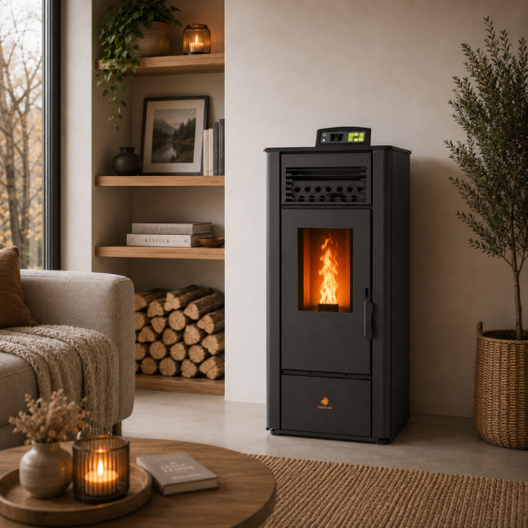 Poêle à granulés étanche EMMA 6 kW avec télécommande