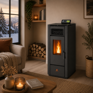 Poêle à granulés étanche EMMA 10 kW avec télécommande