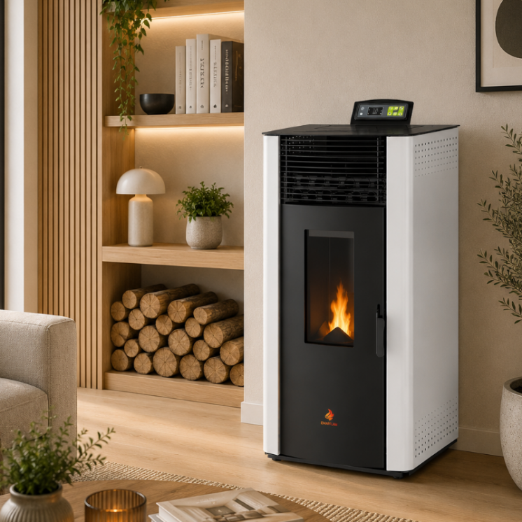 Poêle à granulés étanche EMMA 15 kW avec télécommande