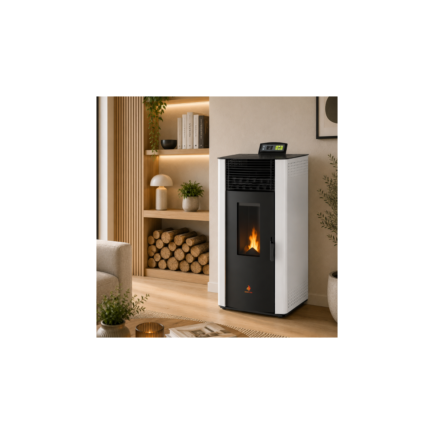 Poêle à granulés étanche EMMA 15 kW avec télécommande