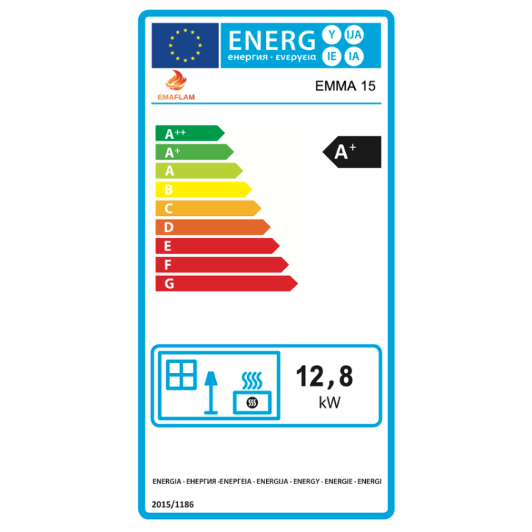 Poêle à granulés étanche EMMA 15 kW avec télécommande
