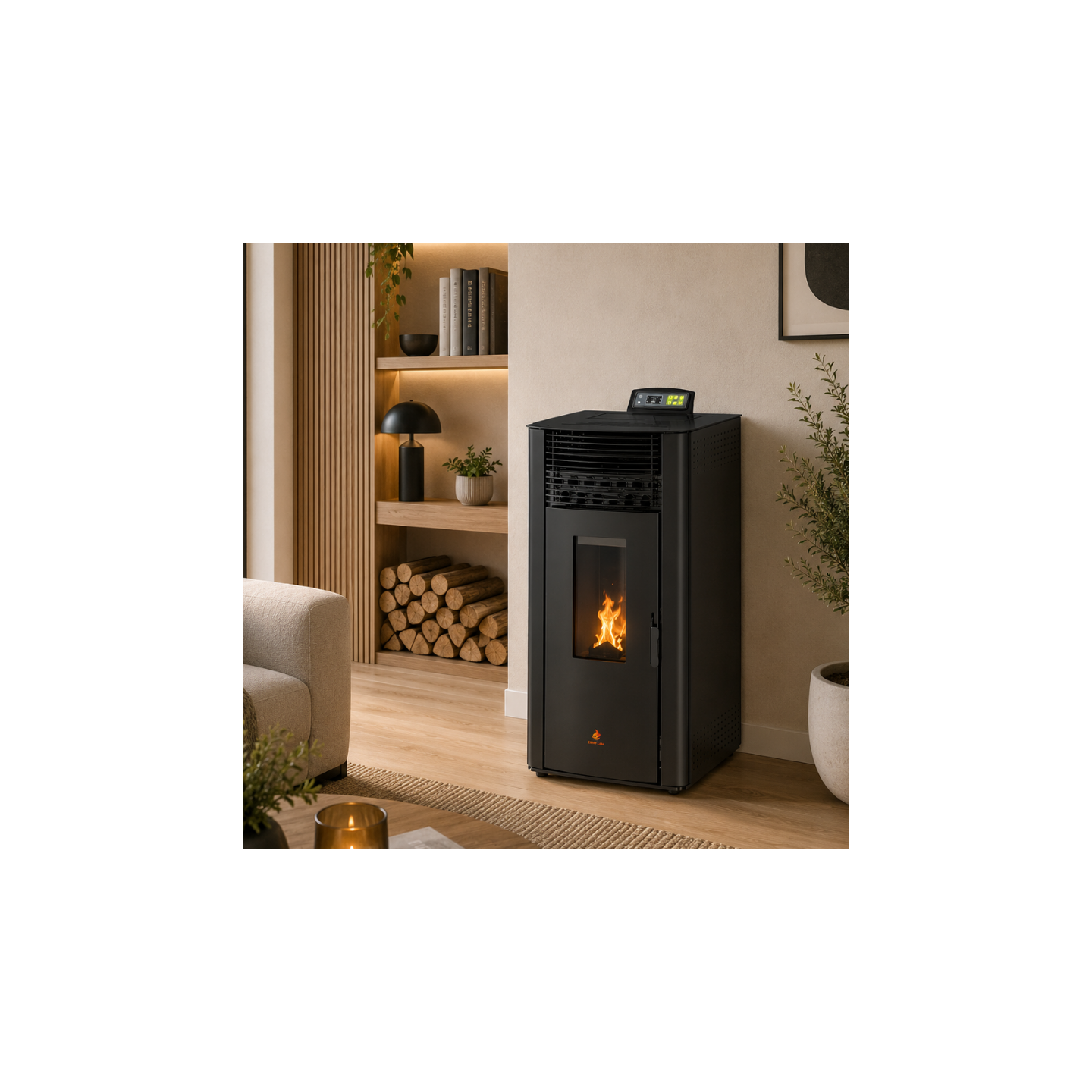 Poêle à granulés étanche EMMA 15 kW avec télécommande