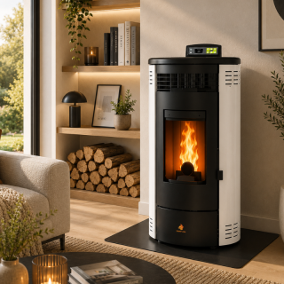 Poêle à granulés étanche FLORA 9 kW avec télécommande