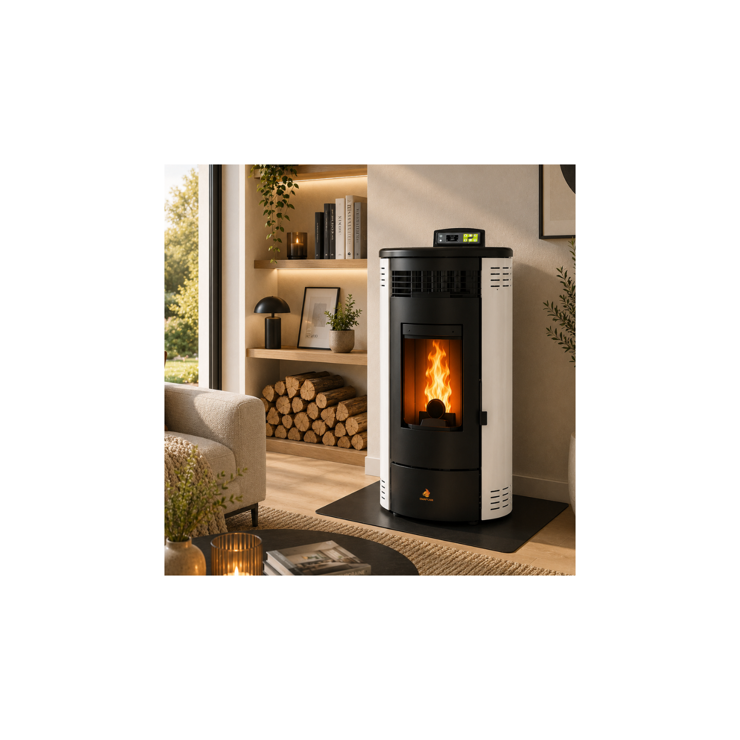 Poêle à granulés étanche FLORA 9 kW avec télécommande