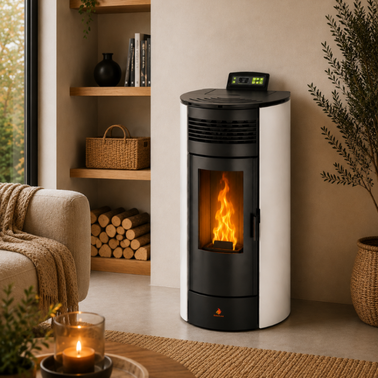 Poêle à granulés étanche FLORA 14 kW Télécommande | EMAFLAM