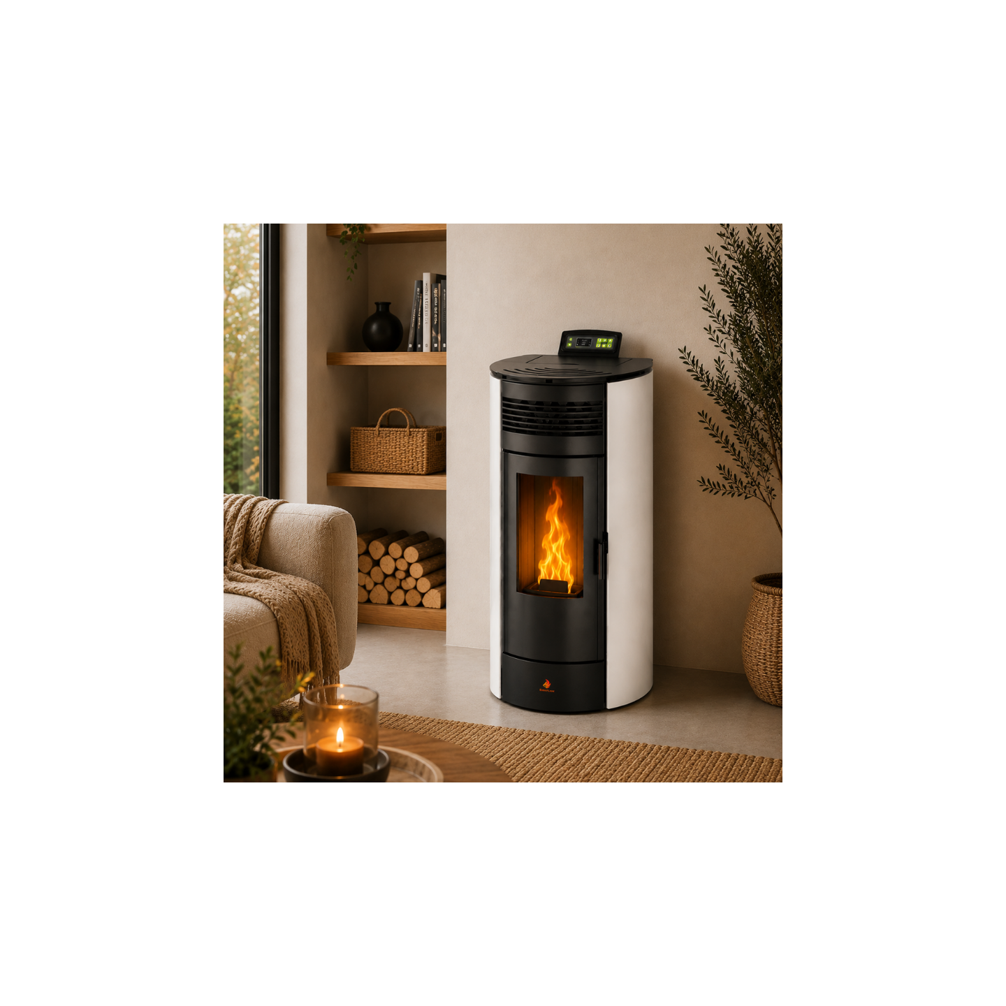 Poêle à granulés étanche FLORA 14 kW Télécommande | EMAFLAM