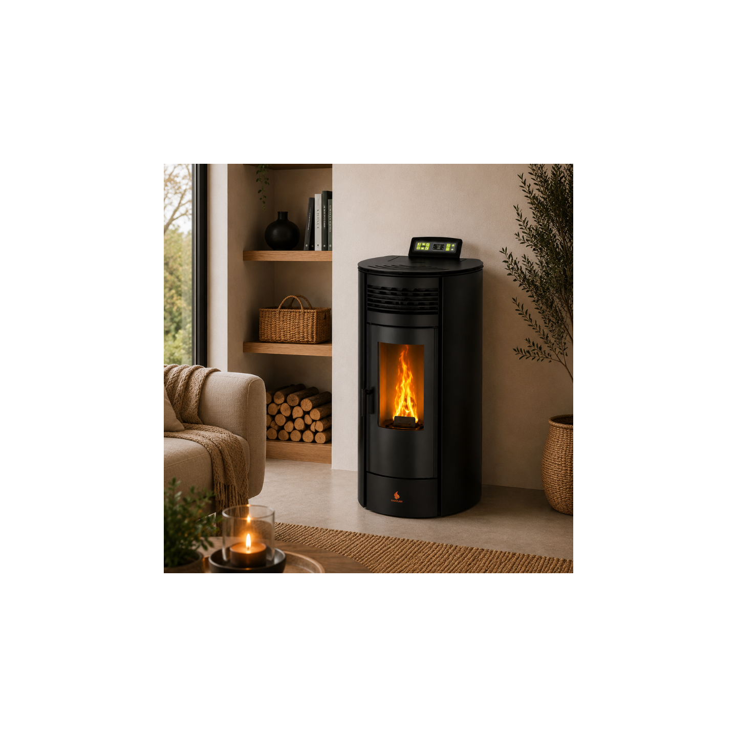 Poêle à granulés étanche FLORA 14 kW Télécommande | EMAFLAM