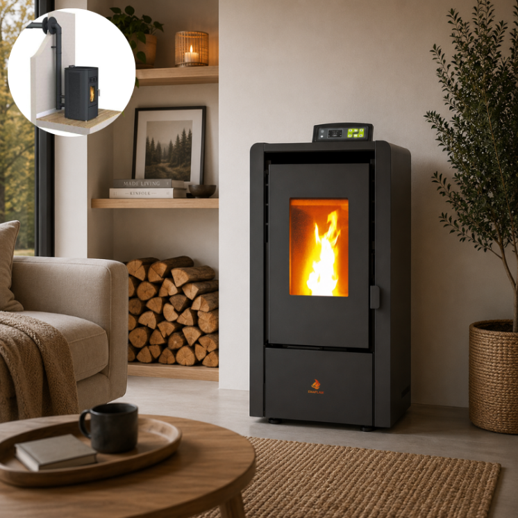 Pack poêle à granulés étanche EMMA 6 kW avec kit ventouse