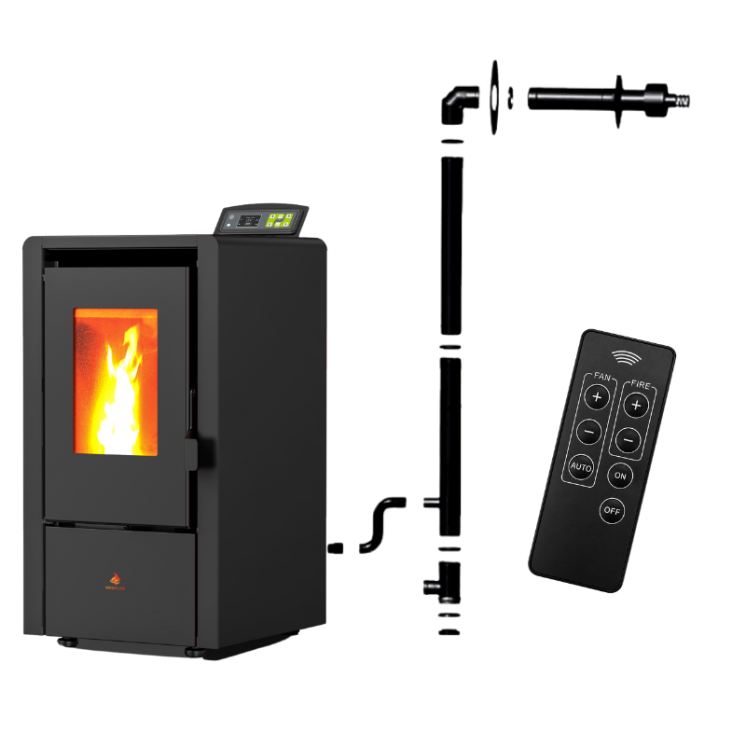 Pack poêle à granulés étanche EMMA 6 kW avec kit ventouse