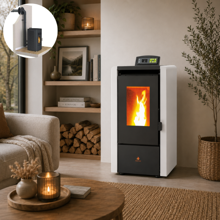 Pack poêle à granulés étanche EMMA 6 kW avec kit ventouse