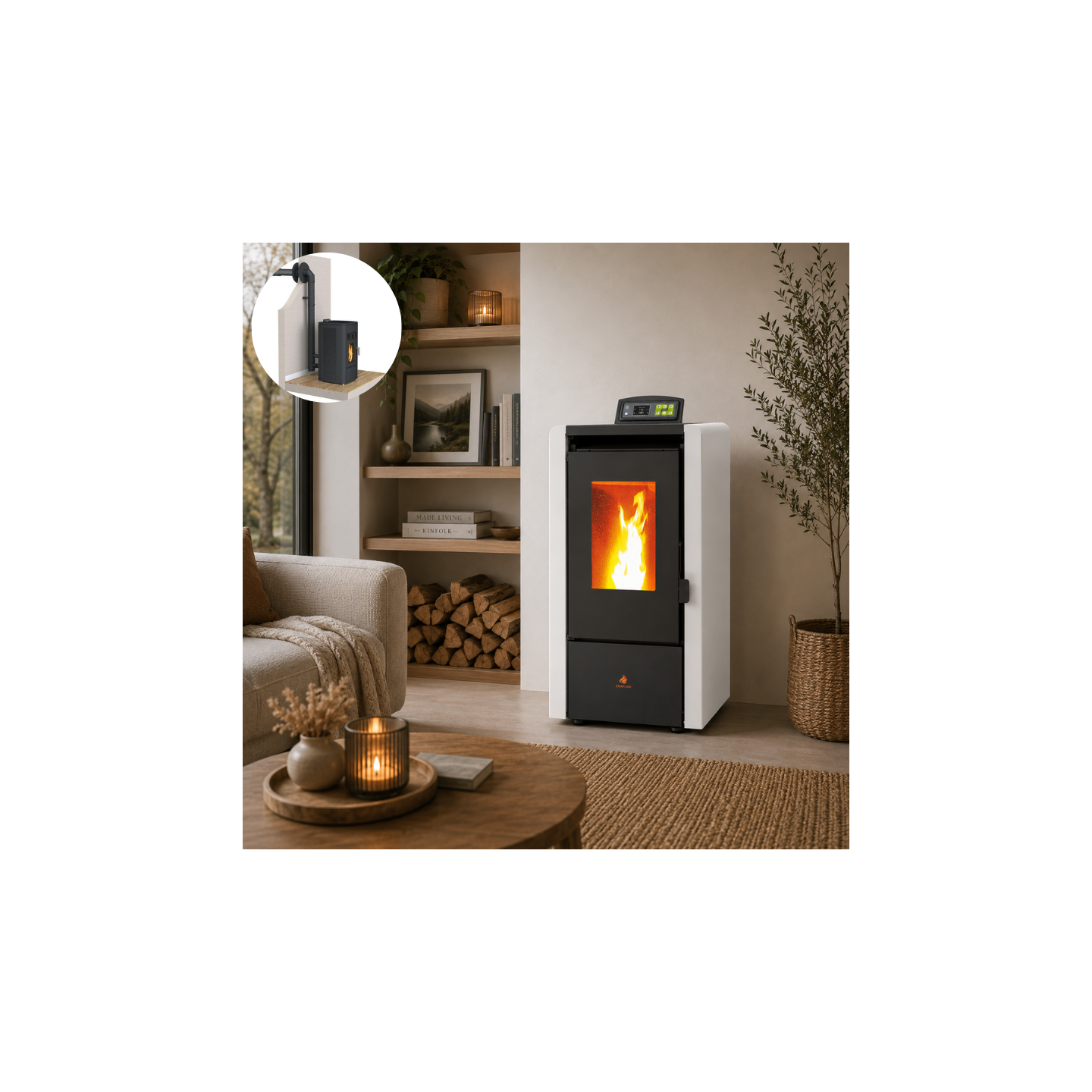 Pack poêle à granulés étanche EMMA 6 kW avec kit ventouse