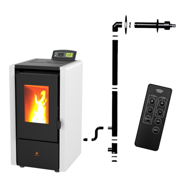 Pack poêle à granulés étanche EMMA 6 kW avec kit ventouse