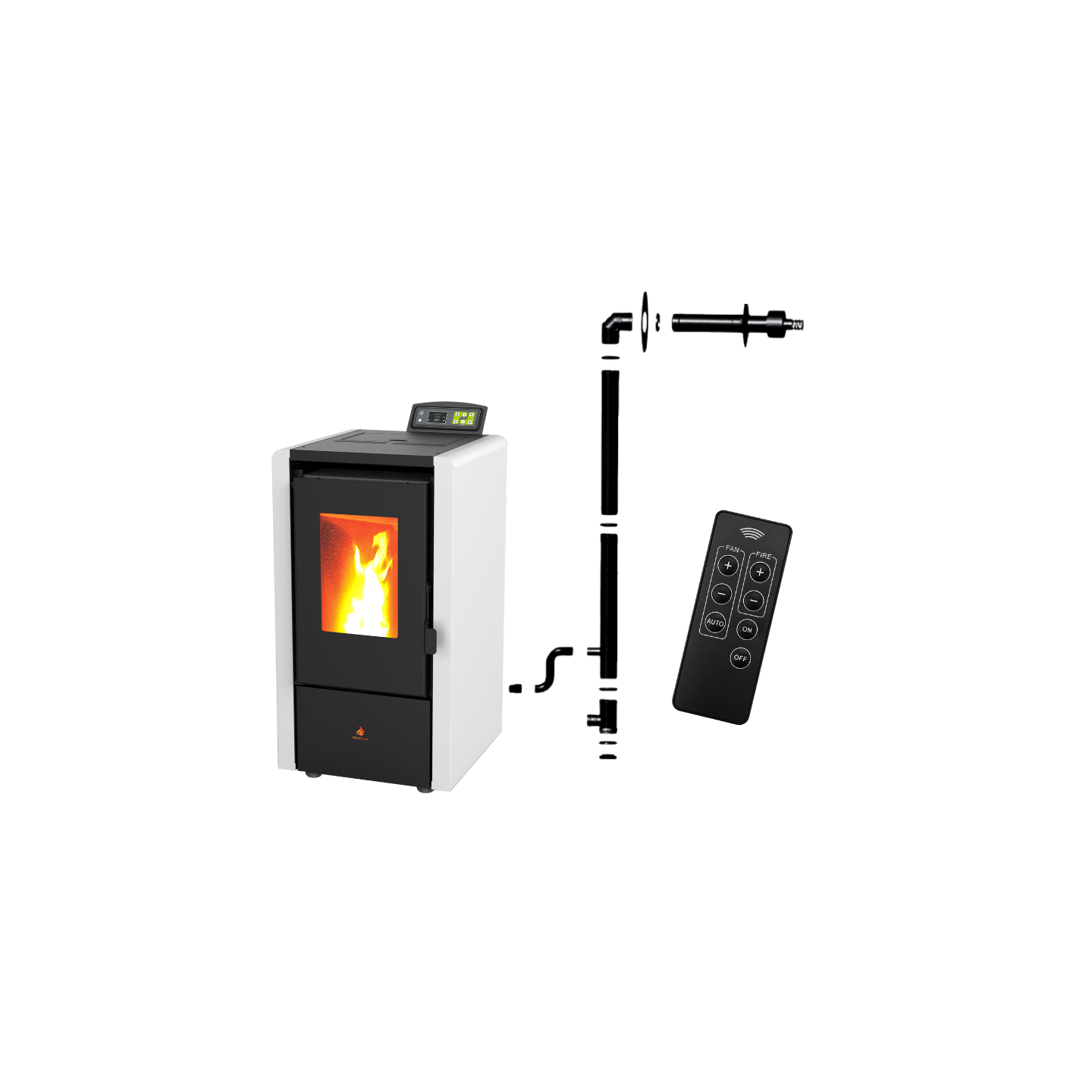 Pack poêle à granulés étanche EMMA 6 kW avec kit ventouse