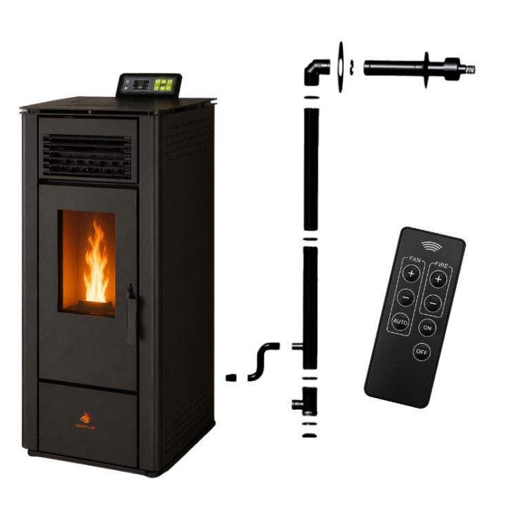 Pack poêle à granulés étanche EMMA 10 kW avec kit ventouse