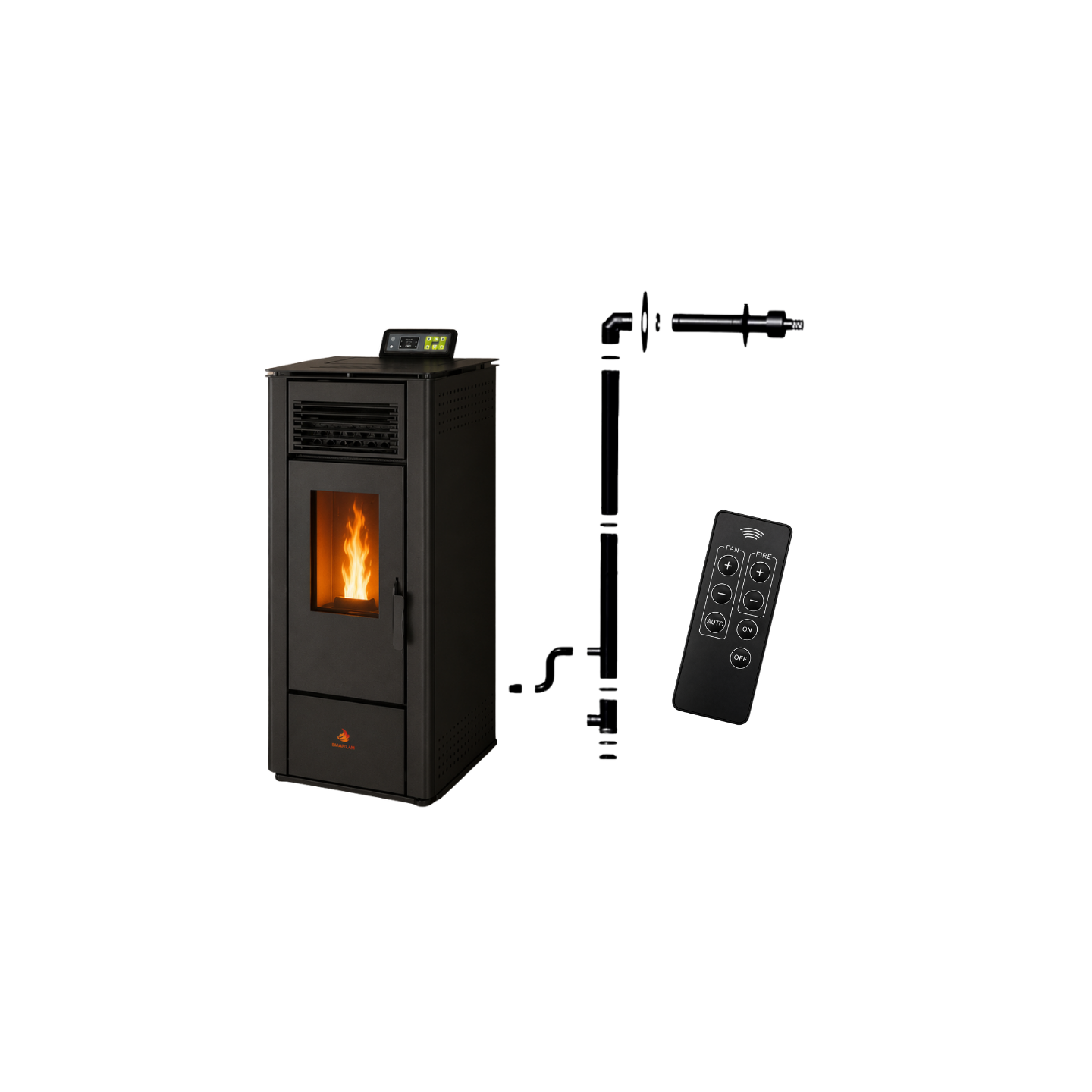 Pack poêle à granulés étanche EMMA 10 kW avec kit ventouse