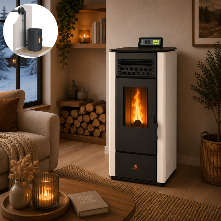 Pack poêle à granulés étanche EMMA 10 kW avec kit ventouse