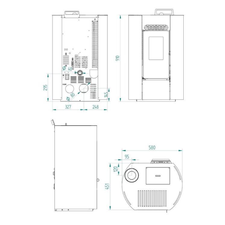Poêle à granules étanche - LVZ LEANDRO 9 UP