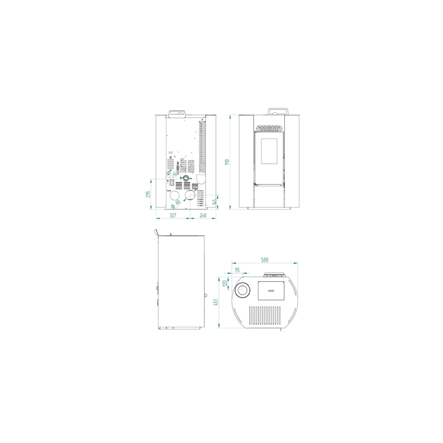 Poêle à granules étanche - LVZ LEANDRO 9 UP