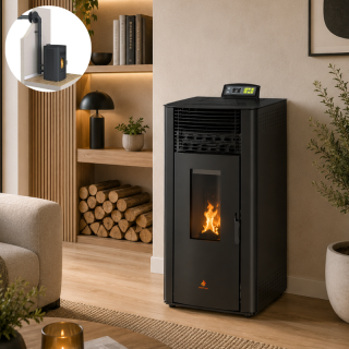 Pack poêle à granulés étanche EMMA 15 kW avec kit ventouse