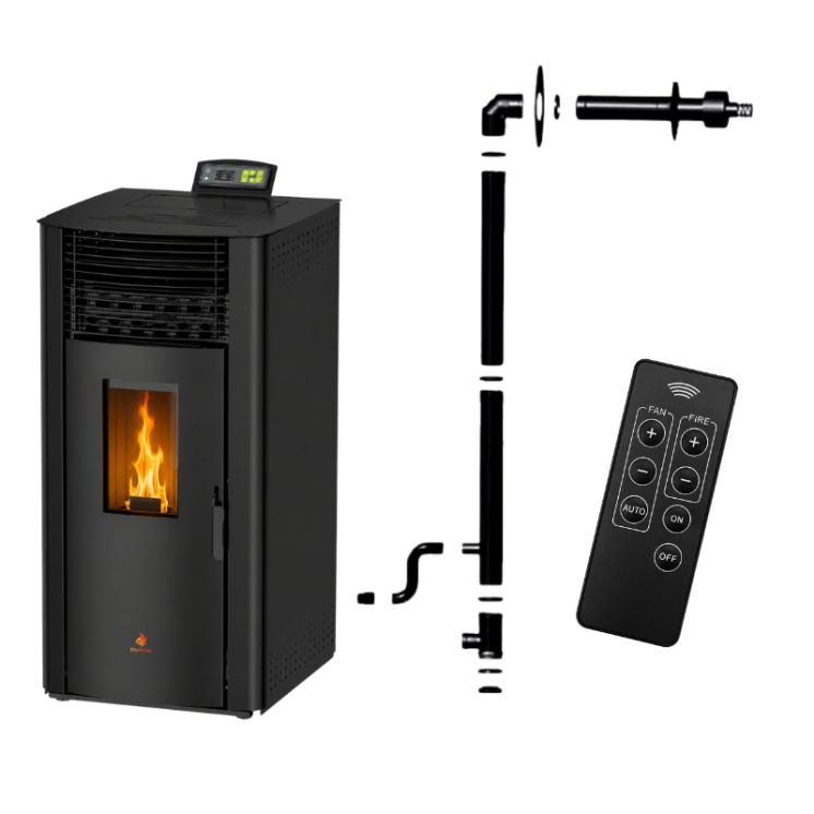 Pack poêle à granulés étanche EMMA 15 kW avec kit ventouse