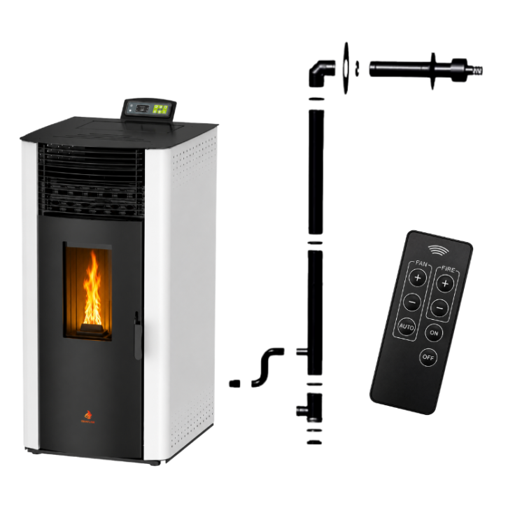 Pack poêle à granulés étanche EMMA 15 kW avec kit ventouse