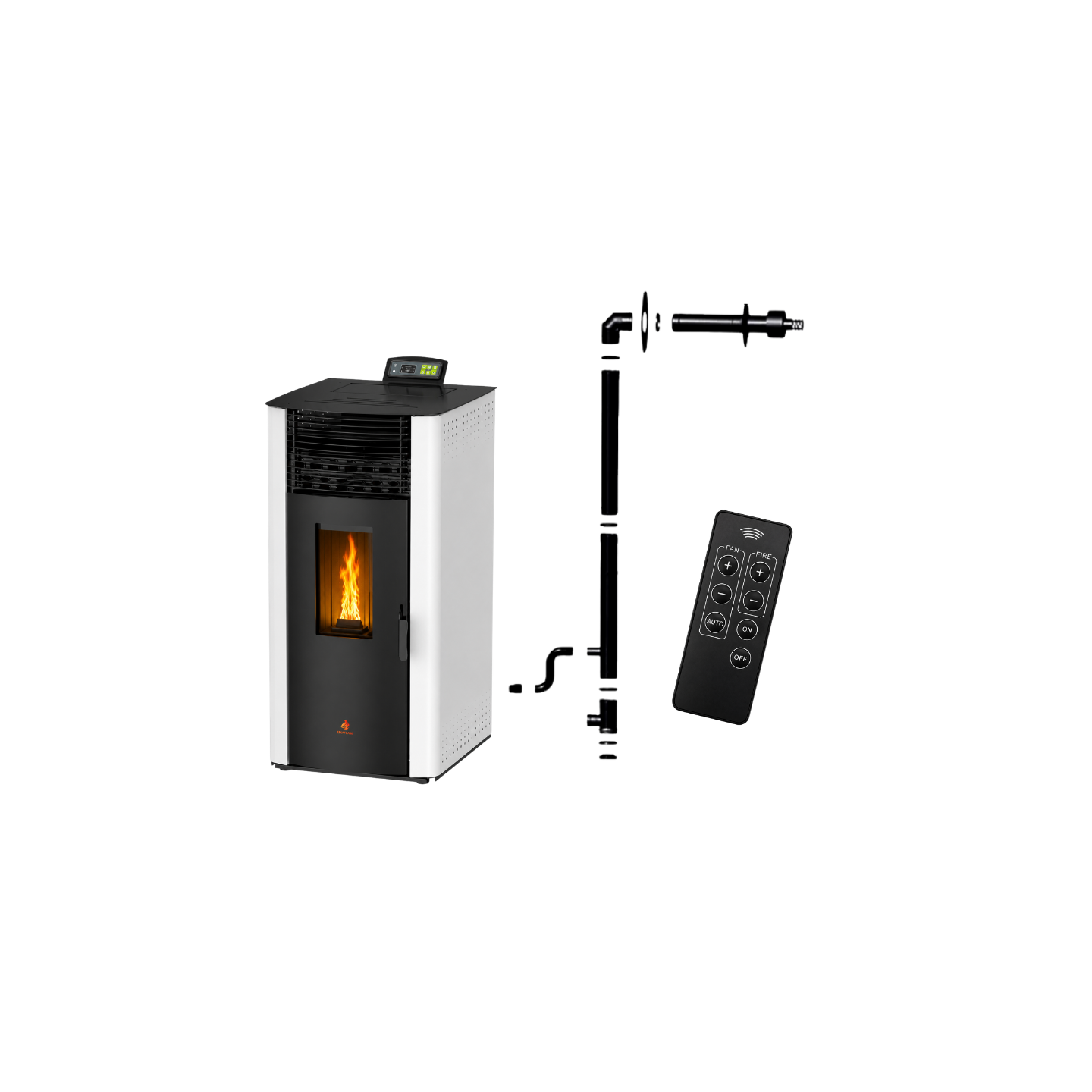 Pack poêle à granulés étanche EMMA 15 kW avec kit ventouse