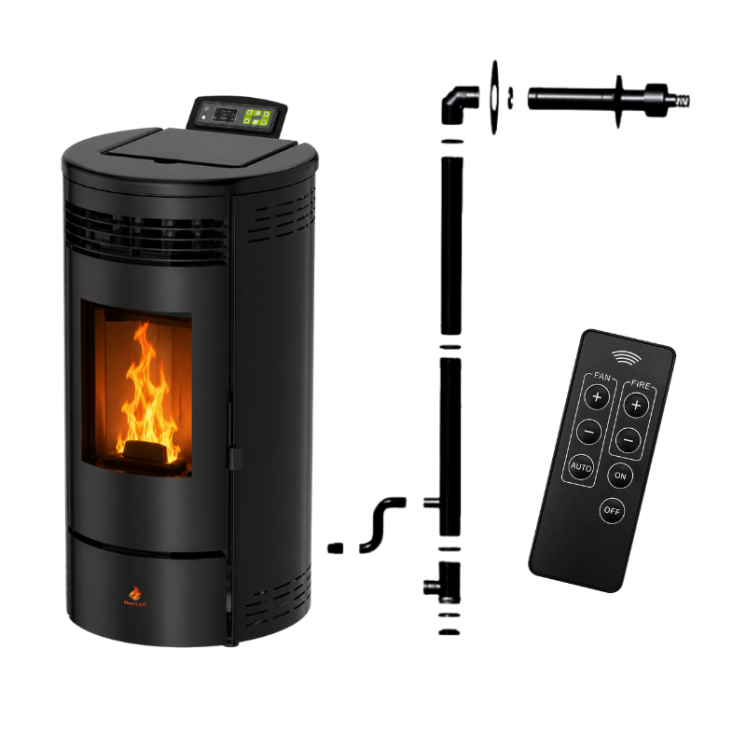 Pack poêle à granulés étanche FLORA 9 kW avec kit ventouse