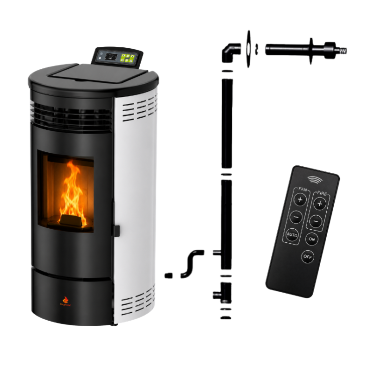 Pack poêle à granulés étanche FLORA 9 kW avec kit ventouse