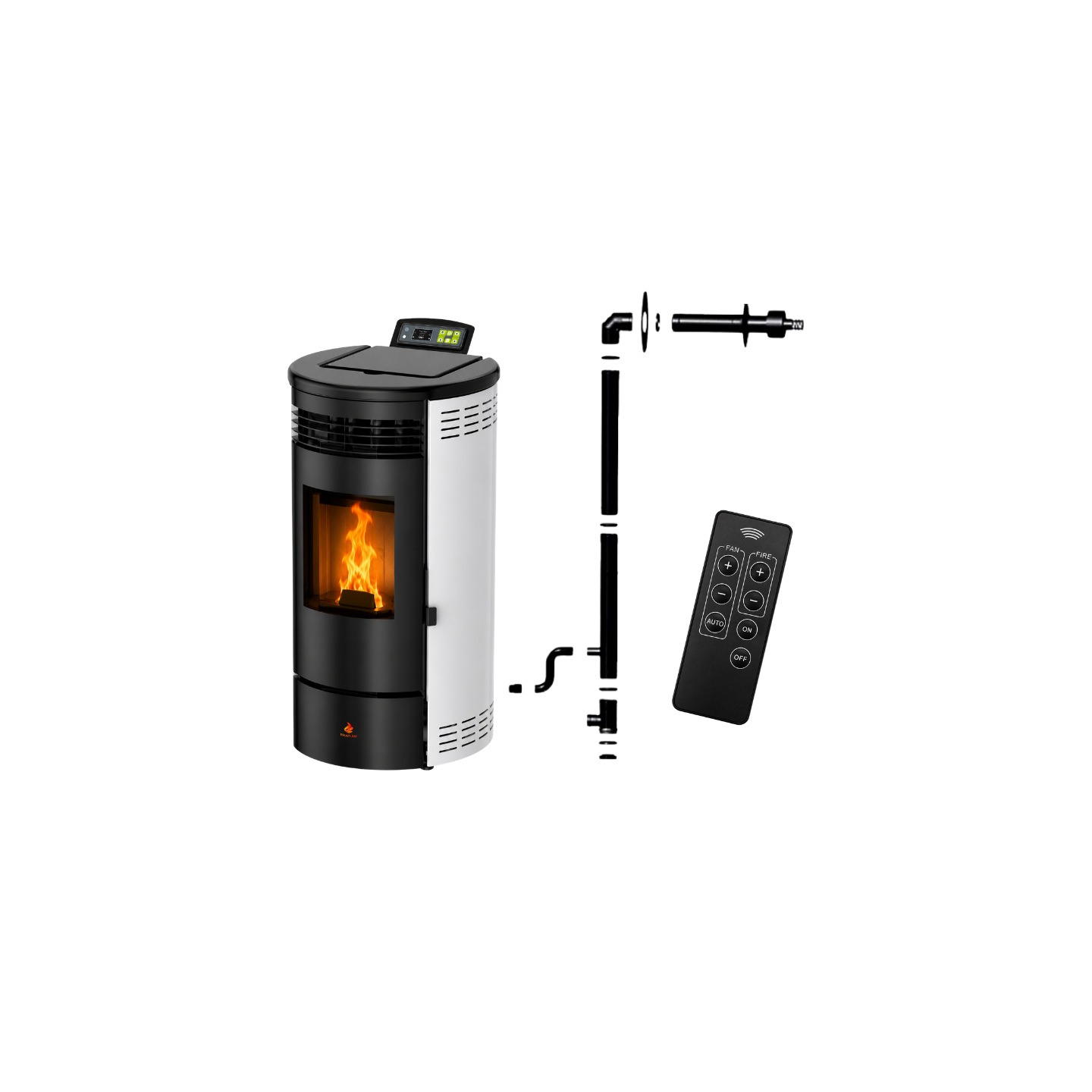 Pack poêle à granulés étanche FLORA 9 kW avec kit ventouse
