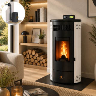 Pack poêle à granulés étanche FLORA 9 kW avec kit ventouse