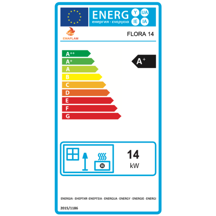 Pack poêle à granulés étanche FLORA 14 kW avec kit ventouse