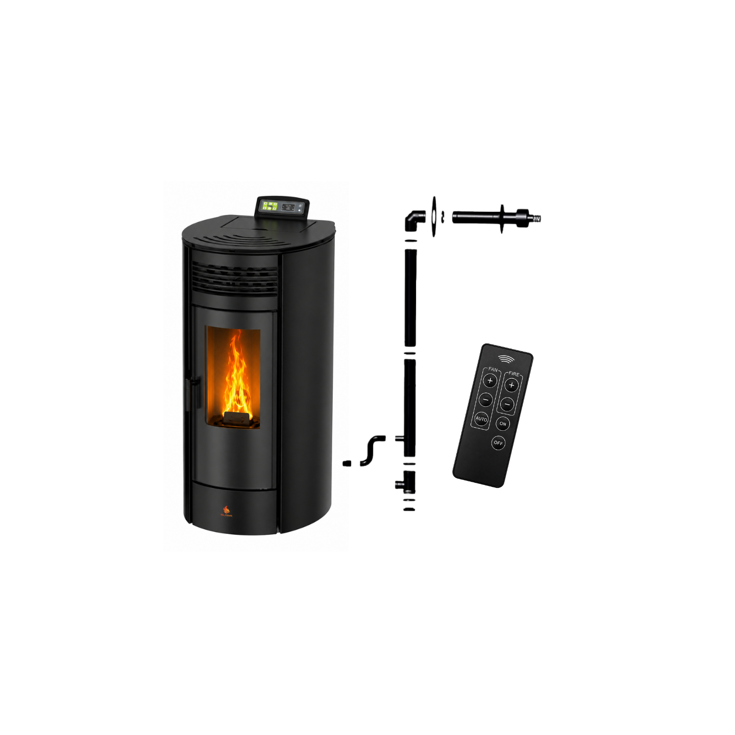 Pack poêle à granulés étanche FLORA 14 kW avec kit ventouse